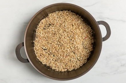 Preparazione Orzotto con feta - Fase 1 Preparazione Orzotto con feta - Fase 1