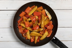 Preparazione Patate e peperoni - Fase 2