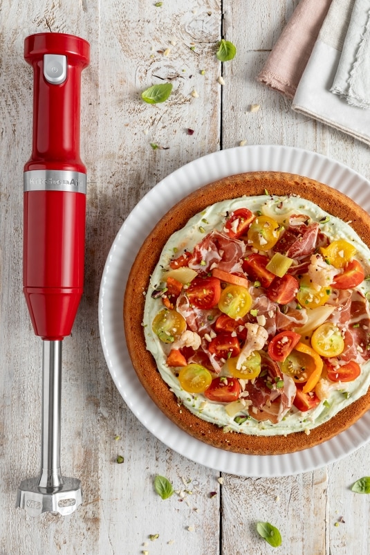 Crostata morbida salata ricotta, coppa e pomodorini