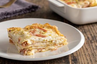 Lasagne senza glutine alla mortadella e provolone piccante 