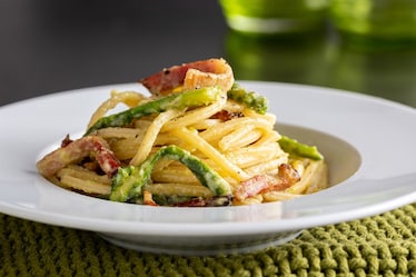 Pasta asparagi e pancetta