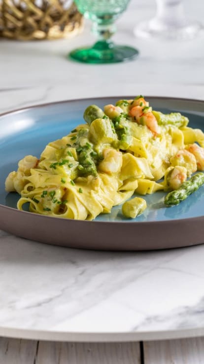 Pasta asparagi e gamberetti