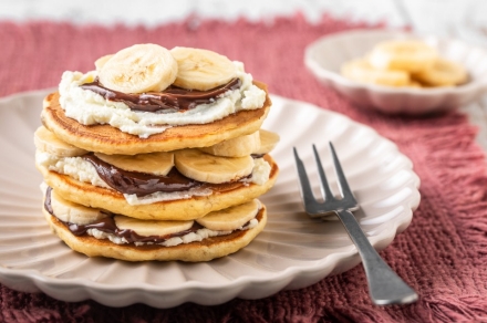 Preparazione Pancake alla banana e cioccolato - Fase 5 Preparazione Pancake alla banana e cioccolato - Fase 5