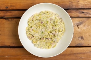 Preparazione Crepes ai porri, pancetta e pecorino dolce - Fase 3