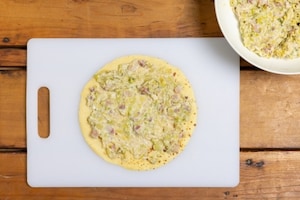 Preparazione Crepes ai porri, pancetta e pecorino dolce - Fase 4