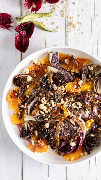 Insalata di radicchio, arance e fichi mandorlati