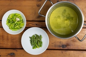 Preparazione Risotto asparagi e speck - Fase 2