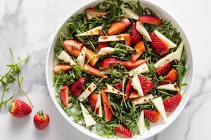 Preparazione Insalata di rucola, fragole e Asiago - Fase 3