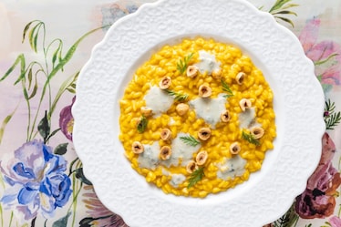 Risotto con carote e blue cheese