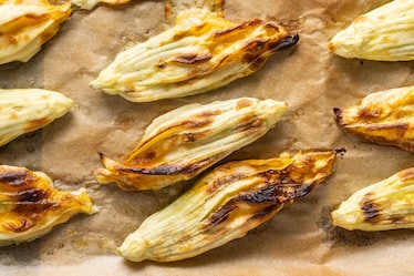 Fiori di zucca in pastella al forno