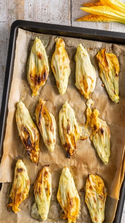 Fiori di zucca in pastella al forno