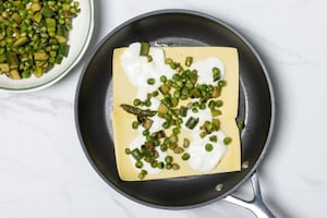 Preparazione Lasagne vegetariane in padella con verdure e squacquerone - Fase 5