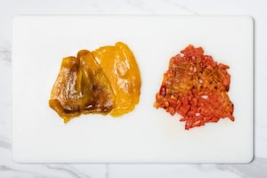 Preparazione Cheesecake nel bicchiere con squacquerone e peperoni arrostiti - Fase 2