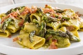Pasta asparagi e speck