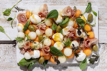 Melone, prosciutto e mozzarella