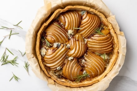 Torta salata formaggio e pere