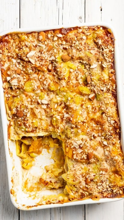 Lasagna vegana zucca e porri