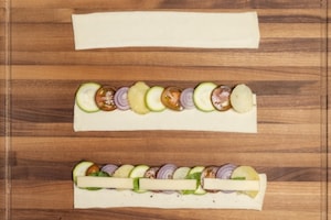 Preparazione Rose al formaggio con verdure - Fase 2