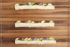 Preparazione Rose al formaggio con verdure - Fase 2