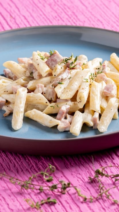 Pasta con Philadelphia e prosciutto