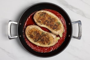 Preparazione Melanzane ripiene in padella - Fase 4