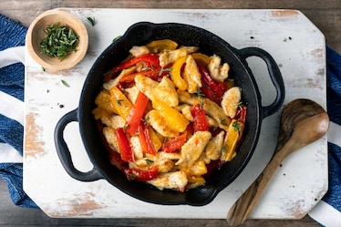 Straccetti di pollo con peperoni