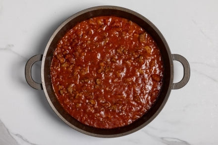 Preparazione Timballo di rigatoni - Fase 2 Preparazione Timballo di rigatoni - Fase 2