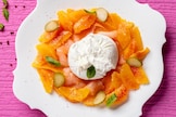 Insalata di salmone e arance con burrata