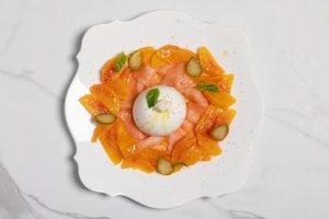 Preparazione Insalata di salmone e arance con burrata - Fase 4
