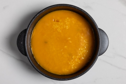 Preparazione Risotto zucca e speck - Fase 2 Preparazione Risotto zucca e speck - Fase 2