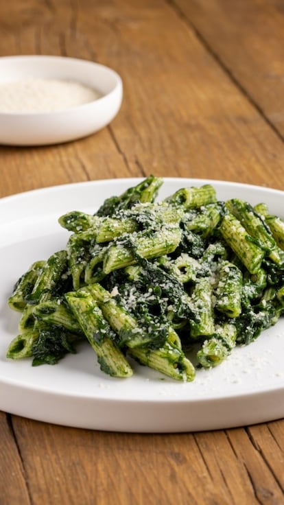 Pasta con spinaci