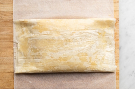 Preparazione Bougatsa - Fase 5 Preparazione Bougatsa - Fase 5