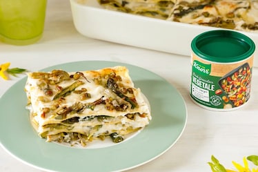 Lasagne con asparagi e carciofi