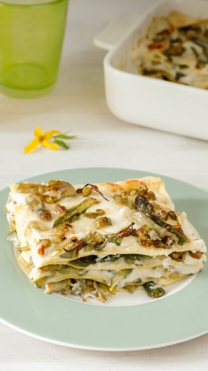 Lasagne con asparagi e carciofi