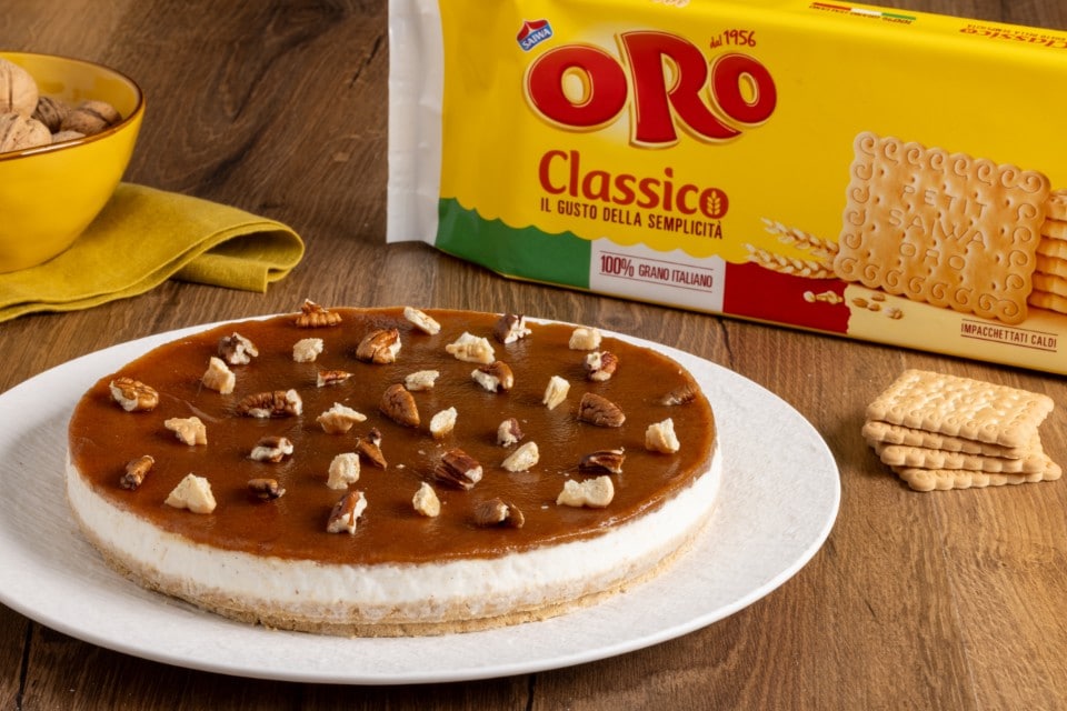 Cheesecake fredda al caramello salato ricetta