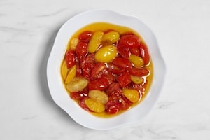 Preparazione Pasta pomodorini confit e burrata - Fase 1