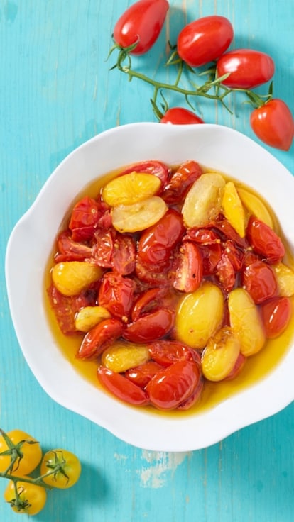 Pomodorini confit in friggitrice ad aria alla francese