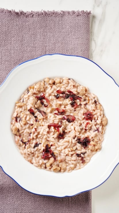 Risotto radicchio e salsiccia