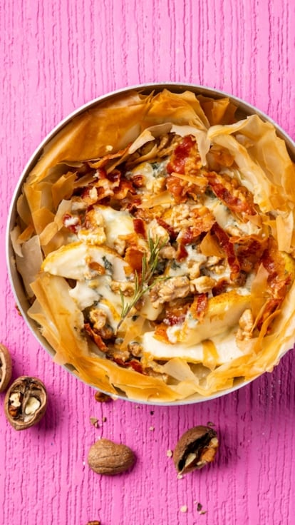 Torta salata di pasta fillo in friggitrice ad aria 