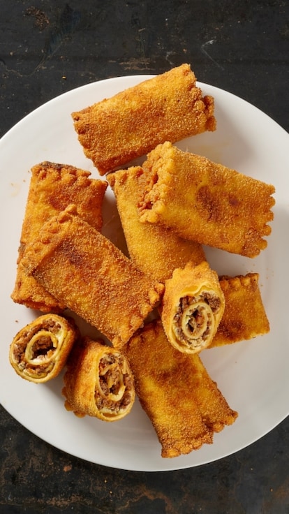 Rotolini di lasagne fritti