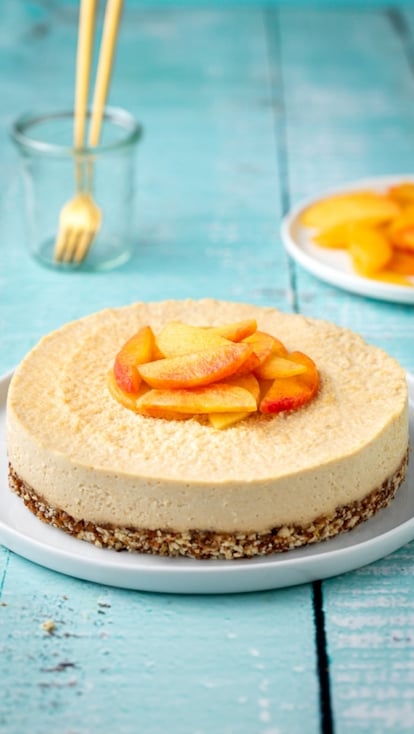 Cheesecake vegana alle pesche