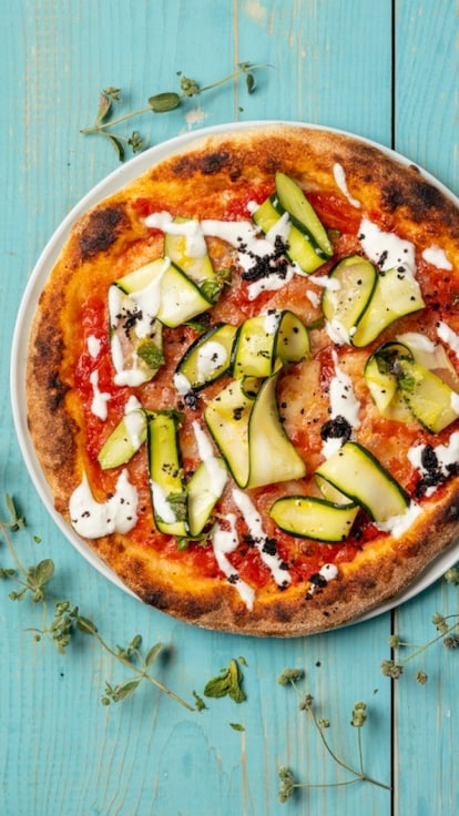 Pizza vegetariana zucchine e feta