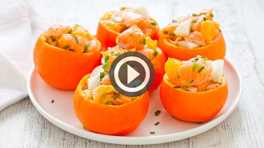 Guarda il video della Tartare di salmone, finocchio e mandarino