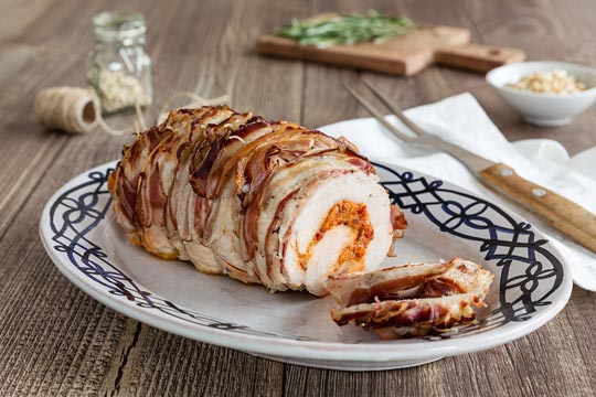 Guarda il video del Rotolo di tacchino in crosta di pancetta