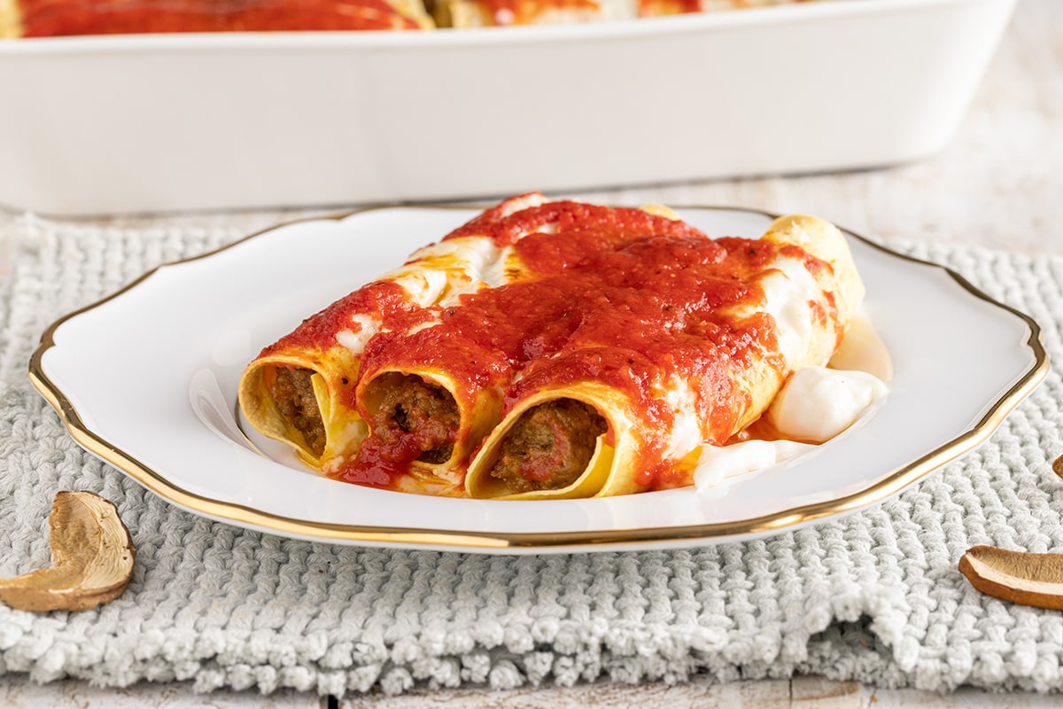 Cannelloni di carne e funghi ricetta