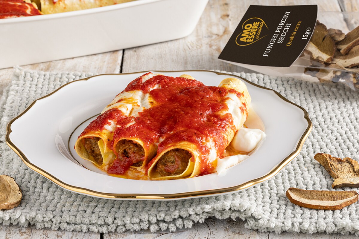Cannelloni di carne e funghi ricetta