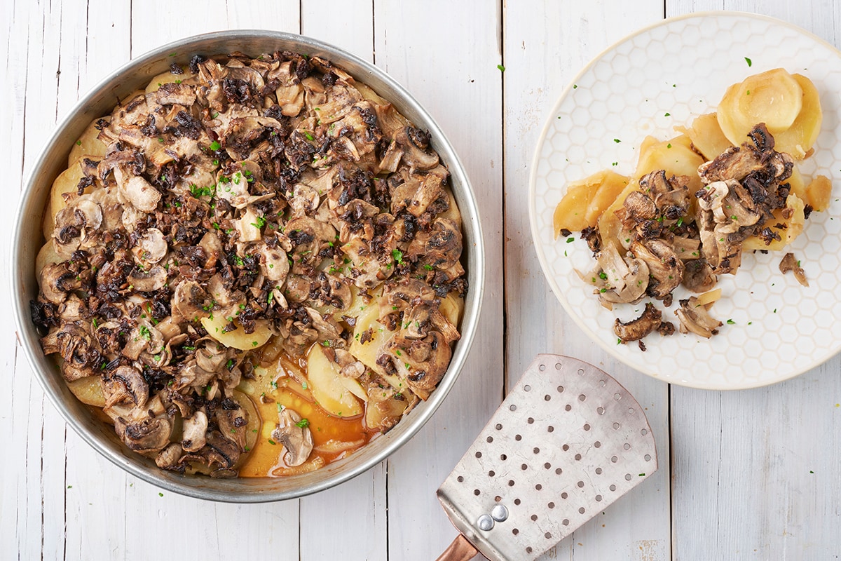 Tortino di patate e funghi ricetta