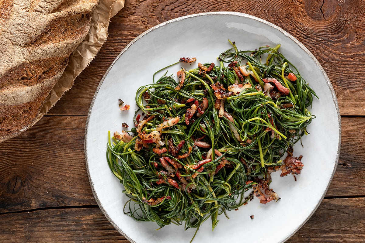 Barba di frate alla pancetta ricetta