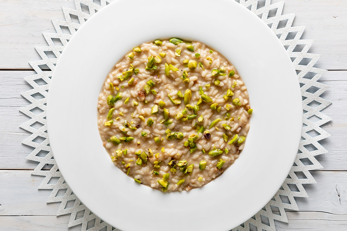 Risotto al pistacchio e pancetta ricetta