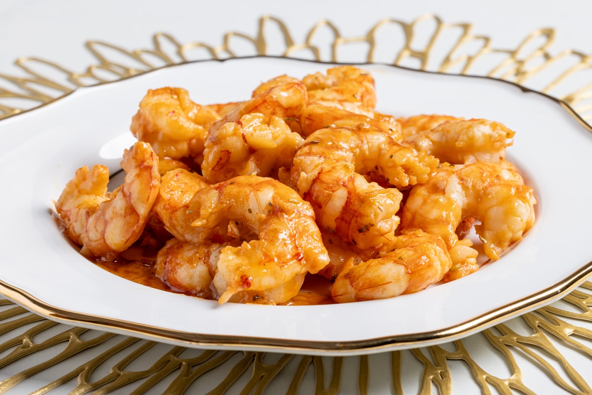 Gamberi saporiti al brandy ricetta